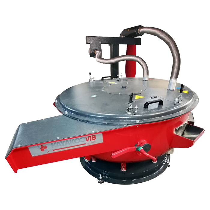 DVM series circular vibratory drying machine with dust suction cover and hot air inlet