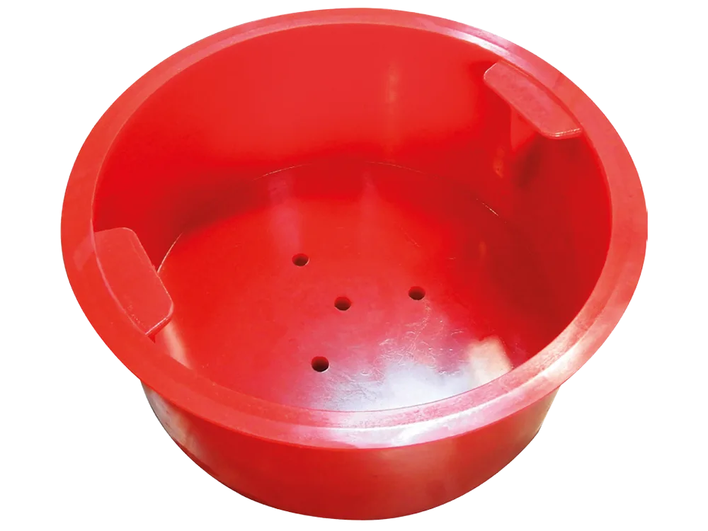 ENVIRO1000 wastewater treatment system filtration basket component with drainage holes