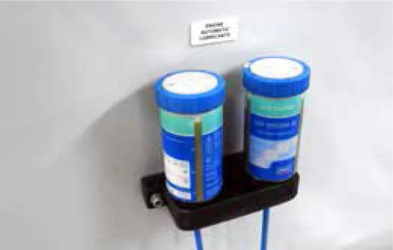 ENVIRO1000 wastewater treatment system automatic lubricant dosing unit detail