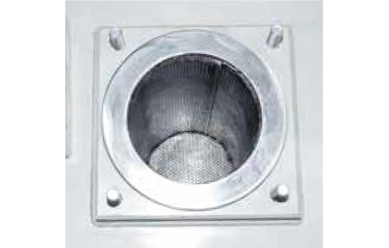 ENVIRO1000 wastewater treatment system filtration basket detail view