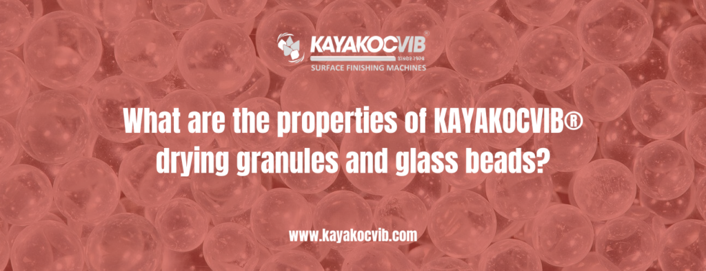 Drying granules and glass beads used as surface finishing consumables